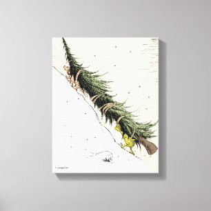 Grinch & Max brengen de kerstboom terug Canvas Afdruk