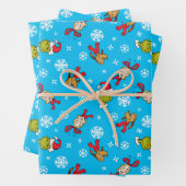 Grinch, Max & Cindy-Lou die sneeuwvalpatroon Inpakpapier Vel (In situ)
