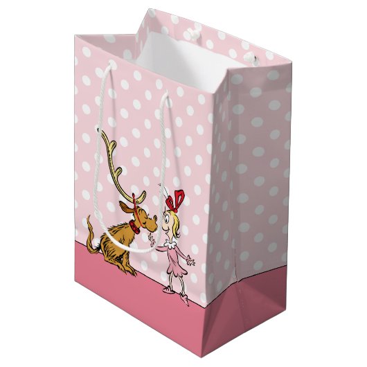 Grinch | Max & Cindy Lou Wie Medium Cadeauzakje (Voorkant Gekanteld)