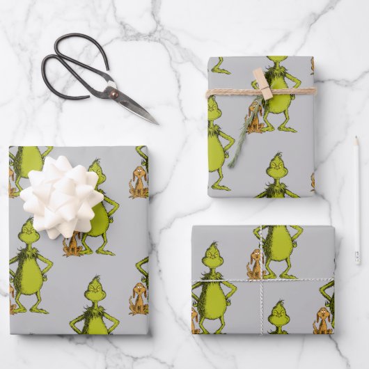 Grinch | Max & Grinch Houding Inpakpapier Vel (Voorkant)