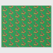Grinch | Max Kerst Poinsettia Cadeaupapier (Vlak)