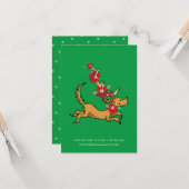 Grinch | Max Kerst Poinsettia Kaart (Voorkant / Achterkant in situ)