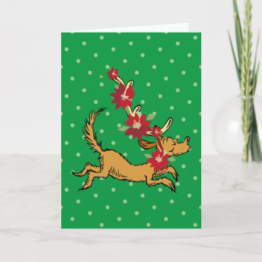 Grinch | Max Kerst Poinsettia Kaart (Voorkant)