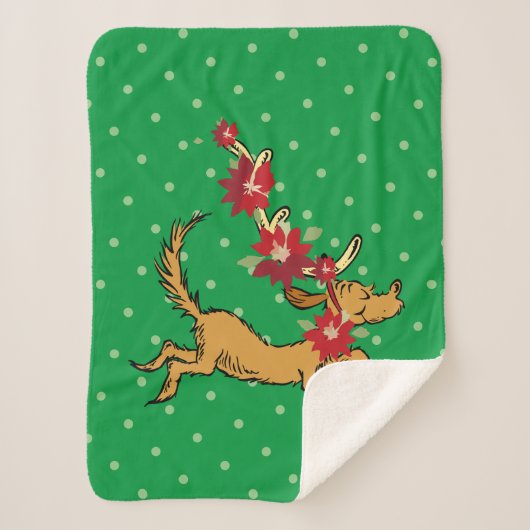 Grinch | Max Kerst Poinsettia Sherpa Deken (Voorkant)