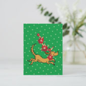 Grinch | Max Kerst Pointsettia Briefkaart (Staand voorkant)