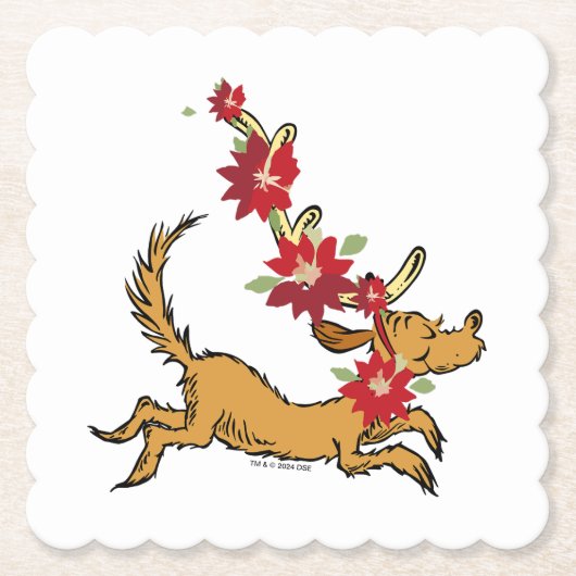 Grinch | Max Kerst Pointsettia Kartonnen Onderzetters (Voorkant)