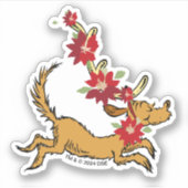 Grinch | Max Kerst Pointsettia Sticker (Voorkant)
