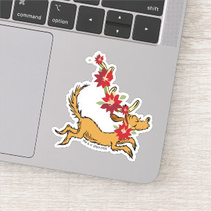 Grinch Max Kerst Pointsettia Sticker
