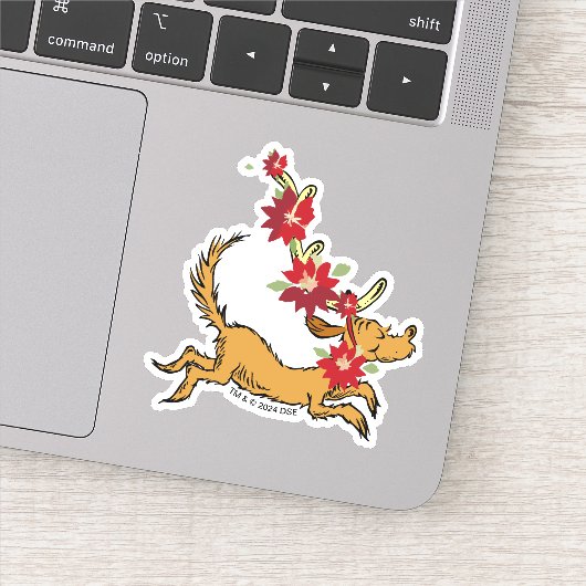 Grinch | Max Kerst Pointsettia Sticker (Detail)