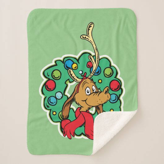 Grinch | Max Kerstkrans Sherpa Deken (Voorkant)