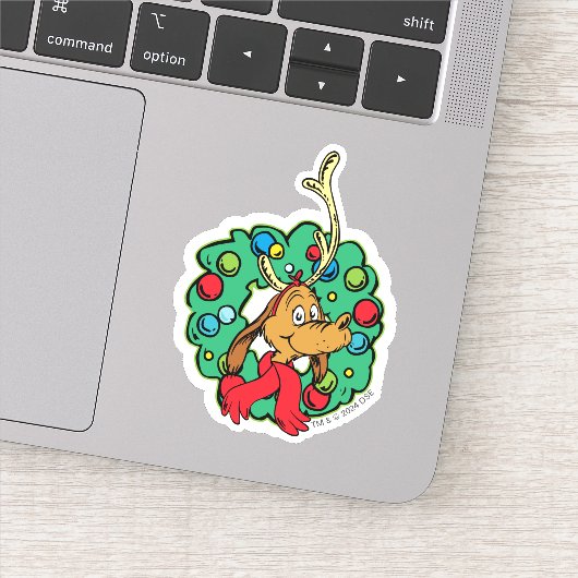 Grinch | Max Kerstkrans Sticker (Detail)