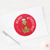 Grinch | Max Kerstman | Kerstcadeau Tag Ronde Sticker (Envelop)