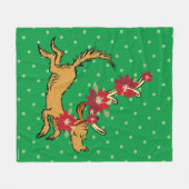 Grinch | Max Kerstster Poinsettia Fleece Deken (Voorkant (Horizontaal))