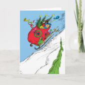 Grinch & Max Runaway Sleigh Feestdagen Kaart (Voorkant)