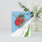 Grinch & Max Weglopende slee Feestdagenkaart (Staand voorkant)