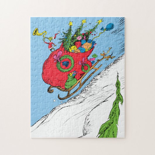 Grinch & Max Weglopende slee Legpuzzel (Verticaal)