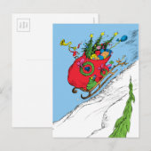Grinch & Max Wegvliegende slee Briefkaart (Voorkant / Achterkant)