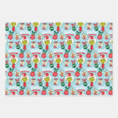 Grinch Merry Grinchmas Blauw patroon Inpakpapier Vel (Voorkant 3)