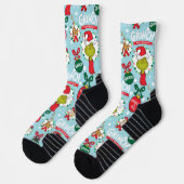 Grinch Merry Grinchmas Blauw patroon Sokken (Links)