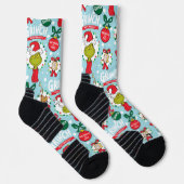 Grinch Merry Grinchmas Blauw patroon Sokken (Rechts)