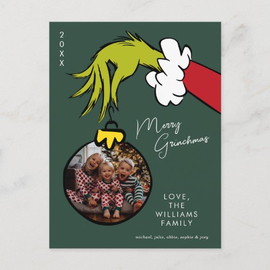 Grinch Merry Grinchmas Familie Foto Kerstmis Feestdagenkaart (Voorkant)