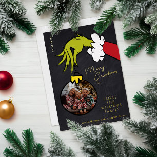 Grinch Merry Grinchmas Familie Foto Kerstmis Folie Feestdagenkaart