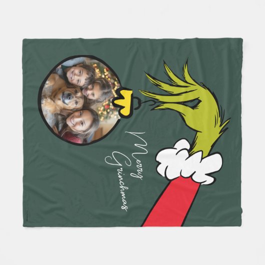 Grinch Merry Grinchmas Family Photo Christmas Flee Fleece Deken (Voorkant (Horizontaal))