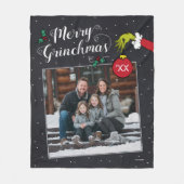 Grinch Merry Grinchmas Family Photo Christmas Flee Fleece Deken (Voorkant)