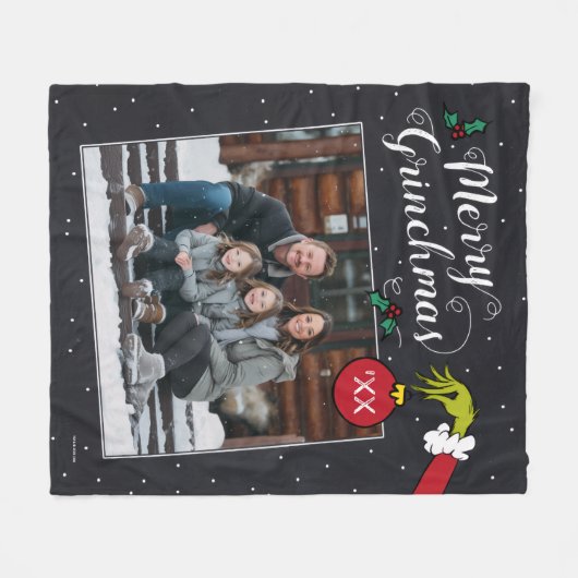 Grinch Merry Grinchmas Family Photo Christmas Flee Fleece Deken (Voorkant (Horizontaal))