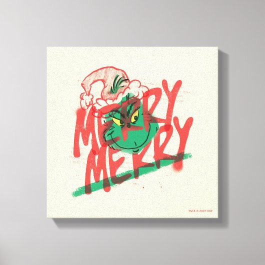 Grinch | Merry Merry Grunge Grafisch Canvas Afdruk (Voorkant)
