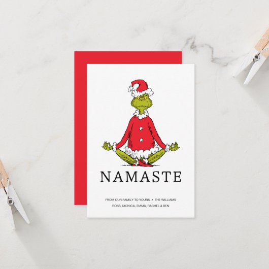 Grinch | Namaste Kerstman Kaart (Voorkant / Achterkant in situ)