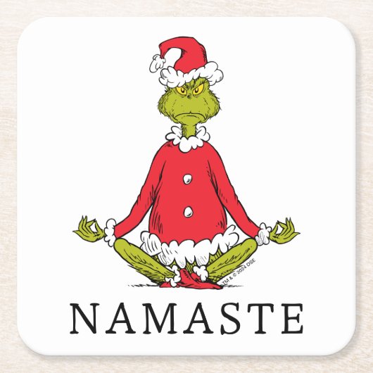 Grinch | Namaste Kerstman Kartonnen Onderzetters (Voorkant)