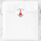 Grinch | Namaste Kerstman Ronde Sticker (Tas)