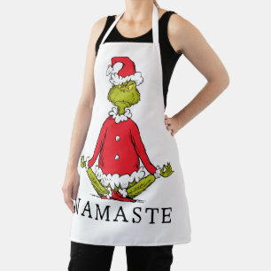 Grinch Namaste Kerstman Schort