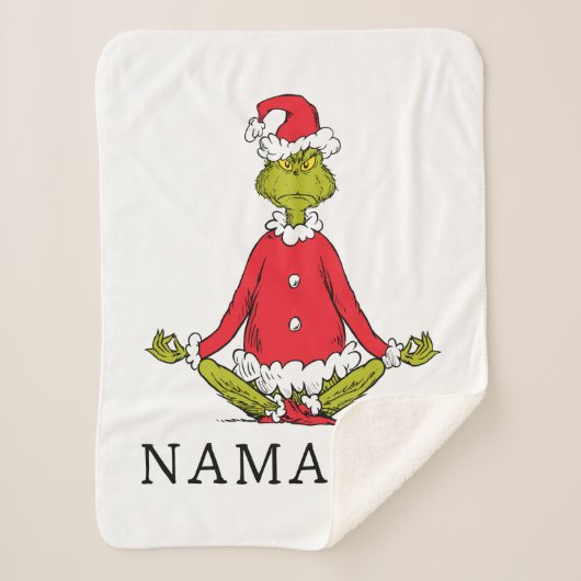 Grinch | Namaste Kerstman Sherpa Deken (Voorkant)