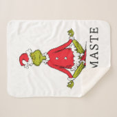 Grinch | Namaste Kerstman Sherpa Deken (Voorkant (horizontaal))