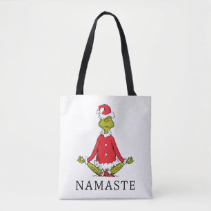 Grinch Namaste Kerstman Tote Bag