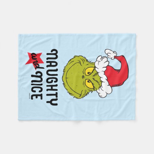 Grinch | Naughty & Nice Fleece Deken (Voorkant (Horizontaal))