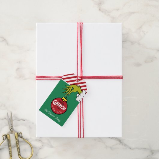 Grinch Ornament Christmas Cadeaulabel (Met Touw)