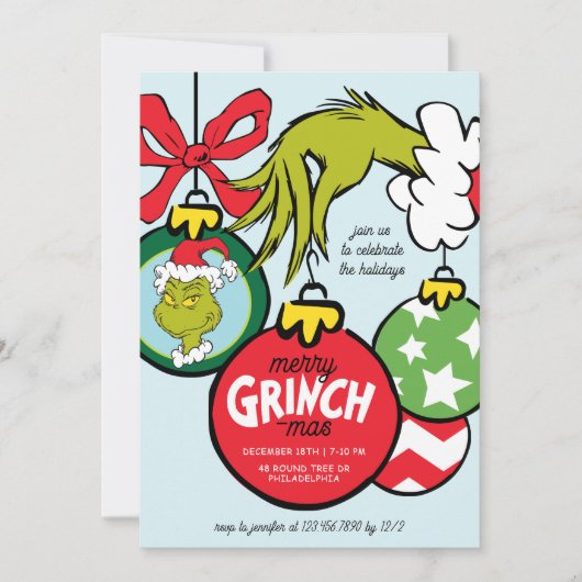 Grinch Ornament Christmas Party Feestdagenkaart (Voorkant)