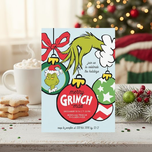 Grinch Ornament Christmas Party Feestdagenkaart