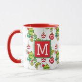 Grinch Ornament Patroon | Voeg uw Monogram toe Mok (Links)