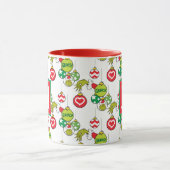 Grinch Ornament Patroon | Voeg uw Monogram toe Mok (Midden)
