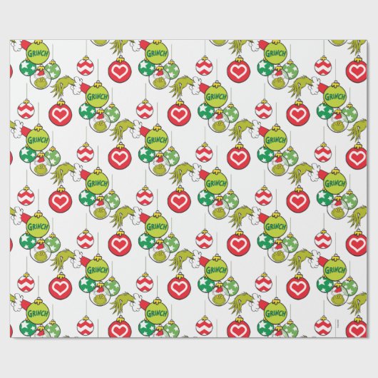 Grinch Ornament Pattern Cadeaupapier (Vlak)