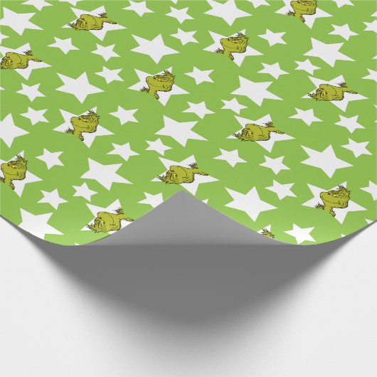 Grinch Peeking Star Pattern Cadeaupapier (Hoek)