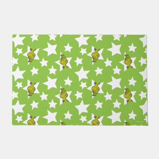 Grinch Peeking Star Pattern Deurmat (Voorkant)