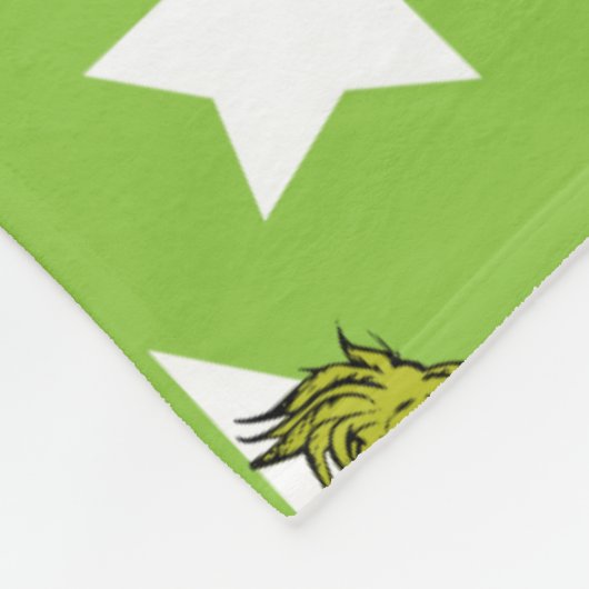 Grinch Peeking Star Pattern Fleece Deken (Hoek)