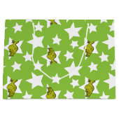 Grinch Peeking Star Pattern Groot Cadeauzakje (Voorkant)