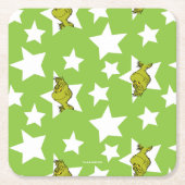Grinch Peeking Star Pattern Kartonnen Onderzetters (Voorkant)