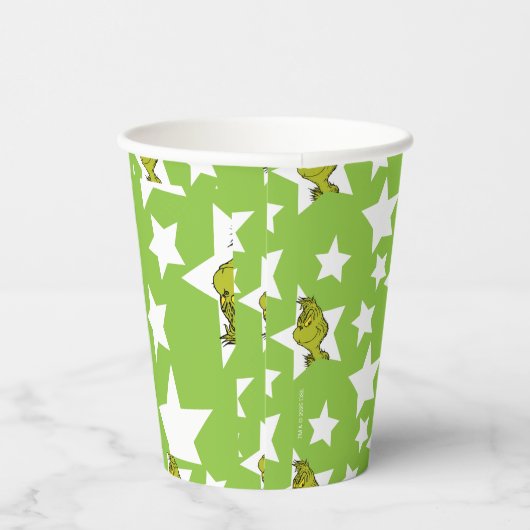Grinch Peeking Star Pattern Papieren Bekers (Rechts)